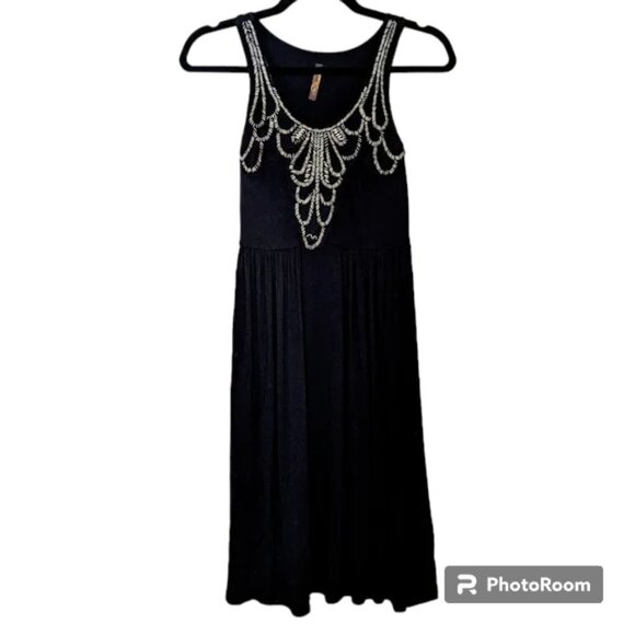 Poema Dresses & Skirts - Poema S Silver Beaded Dress